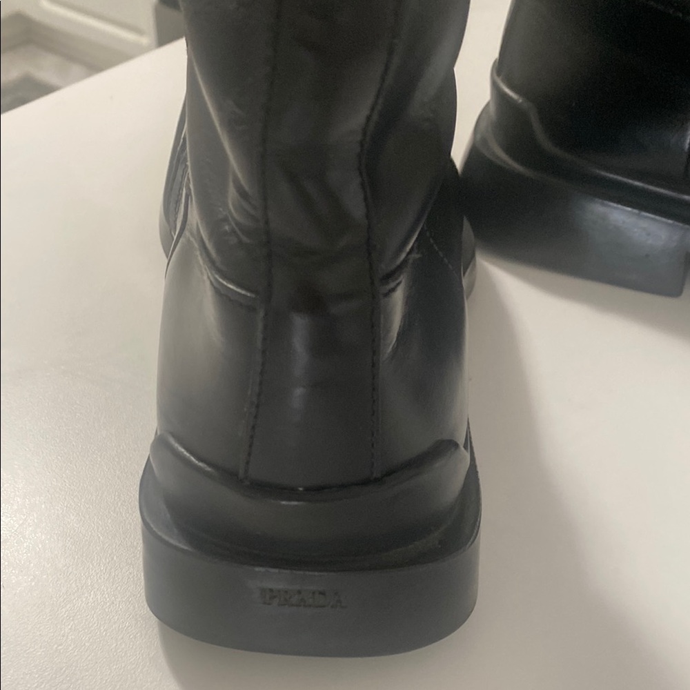 Prada Men's Black Leather Boots Size 7 Retail for $1590 - Picture 7 of 16